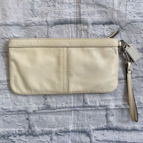 Coach wristlet zipper close clutch purse white 10.5”x5.5” - Picture 9 of 12
